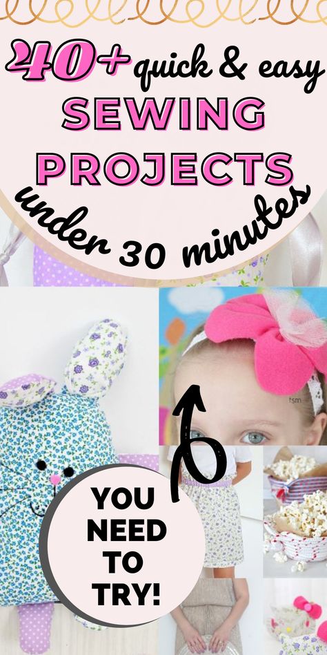QUICK SEWING PROJECTS UNDER 30 MINUTES 10 Min Sewing Projects, 1 Hour Sewing Projects Simple, Cheap Sewing Projects, Sewing Projects For Gifts For Women, 5 Minute Sewing Projects, Easiest Sewing Projects For Beginners, Free Sewing Patterns For Beginners Simple, Cute Beginner Sewing Projects, Easy Things To Sew With A Sewing Machine