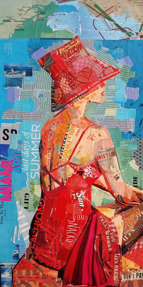 Painting Female, Collage Paintings, Collage Portrait, Newspaper Art, Collage Painting, Collage Art Projects, Magazine Collage, Paper Collage Art, Painting Collage