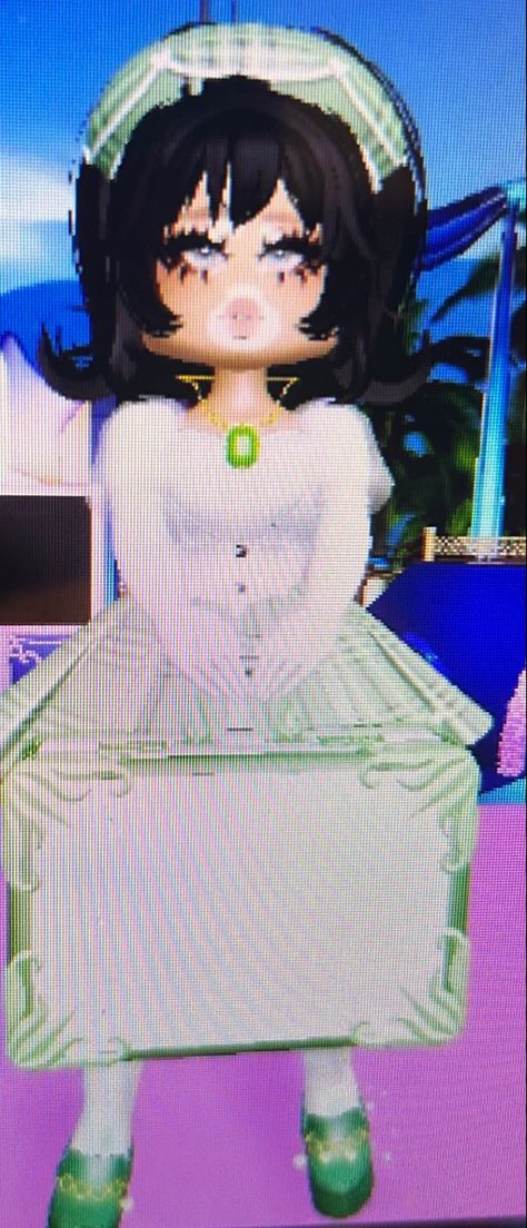 Royale High Green Glamour, Blue And Green Royale High, Blue And Green Royale High Outfits, Green Glamour, Royale High Outfits, Royals High, Aesthetic Roblox Royale High Outfits, Royal High, Royale High