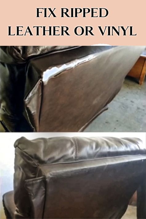 Repair a rip or peeling surface on your vinyl or bonded leather sofa! Rips, scuffs, tears, worn leather, DIY leather repair. How to repair your leather sofa, bonded leather couch. Upcycle your sofa. Restore worn leather. DIY upcycle for leather sofa.   We have been buying, repairing and selling leather for over 10 years full time! How To Repair Tear In Leather Couch, How To Fix Ripped Leather Couch, Fix Leather Couch Tear, Fixing Leather Couch Tear, Vinyl Repair Furniture, Leather Couch Repair Diy, How To Patch Leather Couch, Leather Couch Restoration, How To Fix Leather Couch Tear