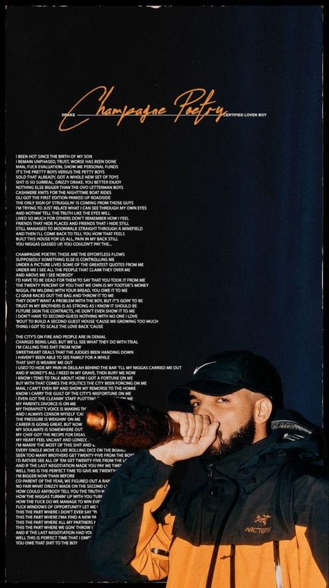 Champagne Poetry Drake, Ovo Wallpaper, Champagne Poetry, Drake Album Cover, Drake Album, Estilo Nike, Poetry Video, Drakes Album, Drake Photos