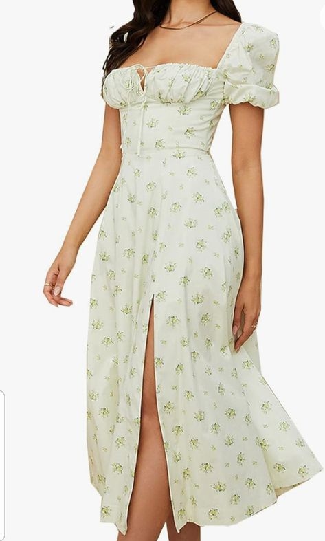 Midi Dress 2023, Cottagecore Summer, Cottage Dress, Cottagecore Dresses, Greece Outfit, Cottagecore Clothes, Floral Cottagecore, Cottagecore Outfits, Dress With Puff Sleeves