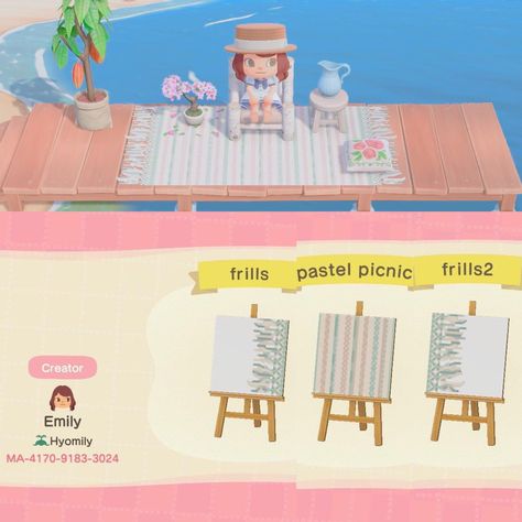 ACNH DESIGNS on Twitter: "Picnic Blankets 🧺 #acnh #ACNHDesigns #acnhpatterns #acnhcodes #acnhinspo #AnimalCrossingNewHorizons… " Blanket Custom Design Acnh, Animal Crossing Pier Design, Animal Crossing Design Codes Picnic Blanket, Acnh Custom Design Blanket, Picnic Blanket Animal Crossing Code, Acnh Picnic Blanket Code, Acnh Blanket Design Code, Acnh Picnic Blanket, Acnh Picnic Blanket Pattern