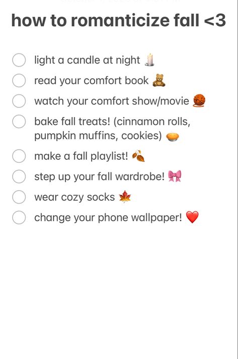 how to romanticize fall aesthetic list Romanticizing Life Aesthetic Fall, Fall Journaling Aesthetic, How To Romanticize Autumn, How To Romanticize Winter, Fall Bucket List Aesthetic, Romantizing Fall, Romanticise Autumn, Romanticize Autumn, Romanticize Fall