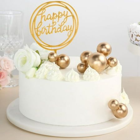 Foam Ball Cupcake Topper Add a pop of fun and sparkle to your party cakes and desserts with our cute cake toppers. Featuring glistening metallic finish foam balls in varied sizes, this eccentric cake topper will make your cakes and desserts standout and exude tempting vibes. Augment the lusciousness of your celebration cakes and delights manifold with our Ball Cake Toppers. Metallic Pearl Design Transform the most simple and plain cakes into scrumptious treats with these shiny sparkling foam bal Pastel, Plain Birthday Cake, Cupcake Diy, One Tier Cake, Bubble Cake, Balloon Cupcakes, Ball Cake, Plain Cake, New Year's Cake
