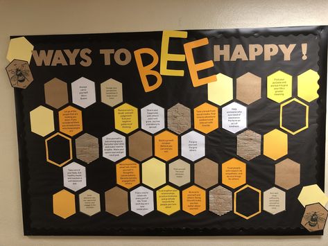 Counselling Board Ideas, Forgiveness Bulletin Board Ideas, Positivity Bulletin Board Work, Active Bulletin Board Ideas, Inspirational Bulliten Boards, Happiness Bulletin Board Ideas, Happy Bulletin Board Ideas, August Bulletin Board Ideas For Work, Funny Bulletin Board Ideas