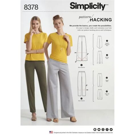 Upcycling, Knit Pants Pattern, Pant Sewing Pattern, Pant Sewing, Pattern Hack, Pants Sewing Pattern, Design Hack, Yoga Pants Outfit, Simplicity Sewing