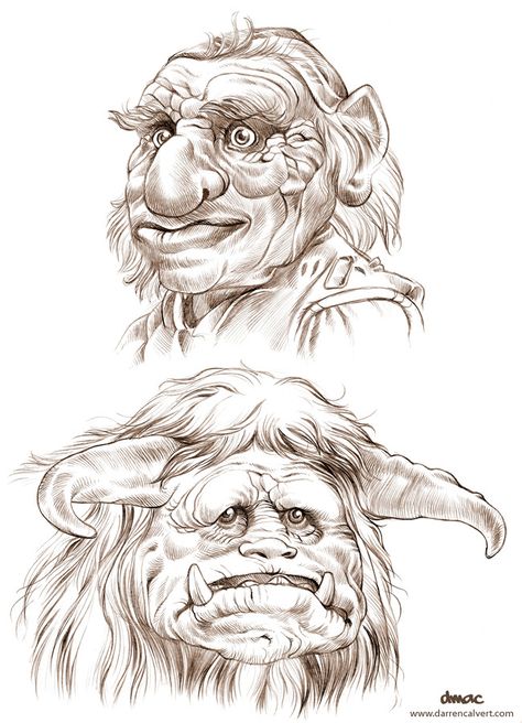 Hoggle and Ludo from Labyrinth. Sketch by...I don't know who Labrynth Movie, Labrynth Tattoo, Ludo Labyrinth, Labyrinth Tattoo, Labyrinth Art, Bowie Labyrinth, Labyrinth 1986, Labyrinth Movie, Brian Froud