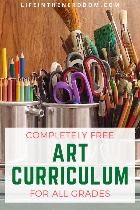 Free Art Curriculum for All Grades at LifeInTheNerddom.com Homeschool Art Curriculum, Classe D'art, Into Drawing, Kids Art Class, Art Lessons For Kids, Art Curriculum, Elementary Art Projects, Homeschool Art, School Art Projects