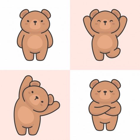 Bears Illustration Cute, Cute Bear Sitting Drawing, How To Draw Cute Bear, Simple Bear Illustration, Cute Bear Design, Cute Drawings Bear, Stuffed Bear Drawing, Teddy Bear Cute Drawing, Bears Drawing Cute