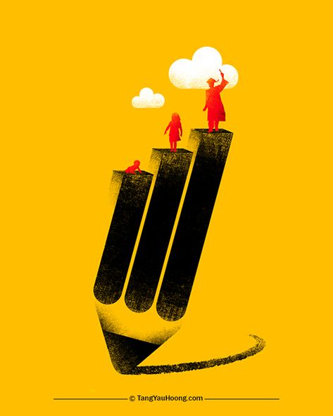 Tang Yau Hoong, Art Spatial, Posters Conception Graphique, Education Poster Design, Conceptual Illustration, City Poster, Creative Poster Design, Education Poster, Ads Creative