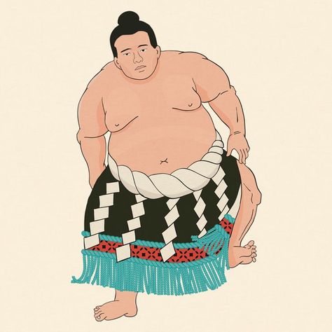 Karate, Sumo Wrestler, Sumo Illustration, Wrestler Illustration, Fighter Illustration, Art Competitions, Japan Art, Buy Vintage, Vintage Japanese