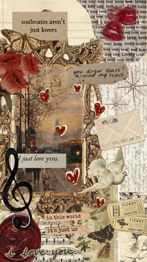 I Love Him Wallpaper Iphone, Love Wallpaper Vintage, Love Letters Aesthetic Background, Romantic Collage Wallpaper, Love Core Aesthetic Wallpaper, Love Letter Collage, Vintage Love Wallpaper, Love Letters Aesthetic Vintage, Romantic Wallpaper Aesthetic