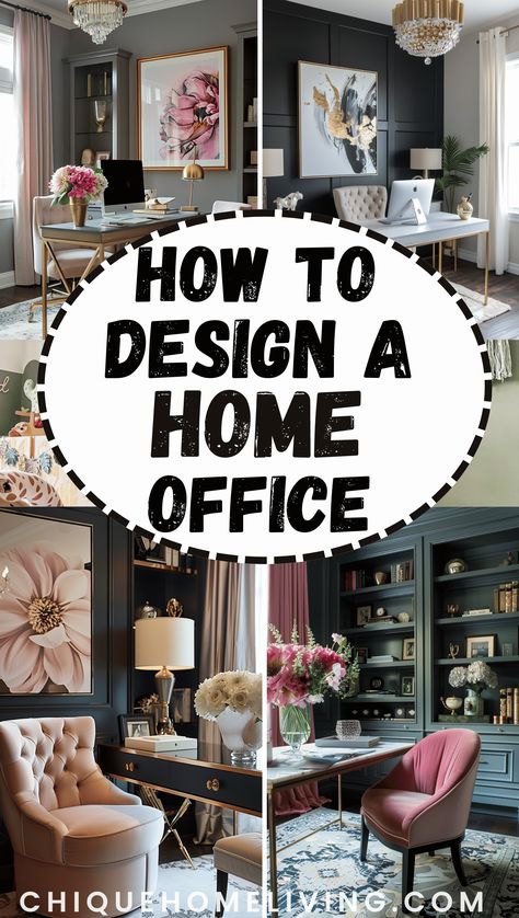 Looking to create a chic and stylish workspace? 🌸✨ Discover How to Design a Feminine Home Office Like a Pro! From elegant furniture and soft color palettes to beautiful decor and practical organization tips, learn how to transform your home office into a productive and inspiring haven. Office Update On A Budget, What Color Should I Paint My Home Office, White Feminine Office, Home Work Office Ideas, Home Office Makeover On A Budget, Luxury Home Office Ideas For Women, Home Office Decorating Ideas For Work, Office Organization At Home, Nancy Meyers Office