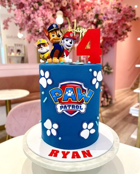 Ryder Cake Paw Patrol, Paw Patrol Round Cake, Cake Decorating Paw Patrol, Paw Birthday Cake, Paw Patrol Small Cake, Paw Patrol Cream Cake, Paw Patrol Paper Cake, Blue Paw Patrol Cake, Paw Patrol Themed Cake