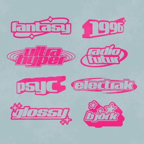 Jeremy Rieger on Instagram: “made this font inspired by 90s/y2k type over the past week & made some lil logos to show it in use . . . . . #typography #typedesign…” 90s Font Aesthetic, 90s Logo Design, 90s Logos Graphic Design, Y2k Font, 90s Font, 90s Graphic Design, Font Love, Cool Font, 90s Logo