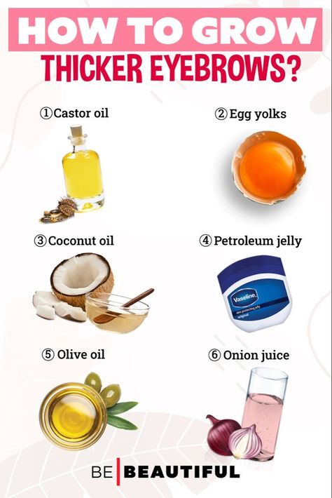 hair thickening remedies Eyebrow Growth Remedies, Grow Eyebrows Faster, Regrow Eyebrows, Long Eyebrows, Eyebrow Hair Growth, Thicker Eyebrows, Grow Eyebrows Thicker, Hair Growth Pills, Hair Regrowth Women