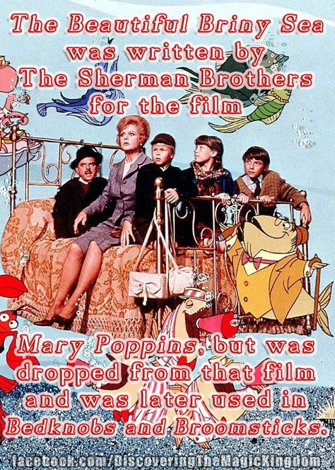 FUN FACT: "The Beautiful Briny Sea" was written by The Sherman Brothers for the film Mary Poppins (1964), but it was dropped from that film and was later used in Bedknobs and Broomsticks (1971). Angela Landsberry, Facetime Photoshoot, Nostalgic Items, Mary Poppins Movie, Bedknobs And Broomsticks, Disney Live Action Movies, Child Hood, Angela Lansbury, Disney Dreams