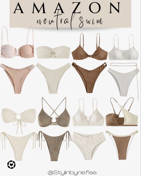 Tap pic to shop! ✨  Neutral two piece swim, amazon swim, summer swim, swimsuits, affordable swim, bikini set, bikini amazon, bikini 2024, swimwear, swimsuits amazon, beach vacation, summer, beach outfits, amazon fashion, amazon fashion finds, neutral bikini, swim, resort wear, resort outfits, spring break, vacation, vacation outfitts Swimsuits For Europe, Best Bikinis On Amazon, 2024 Resort Wear, Swimwear 2024 Trends, Greece Swimsuit, Amazon Bathing Suits, Amazon Bikinis, Swimsuit 2024, Swimsuits 2024