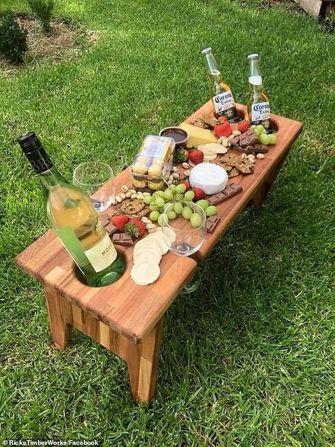 Raised Garden Beds Diy Cheap, Garden Beds Diy Cheap, Garden Beds Diy, Wine Picnic Table, Wine Picnic, Beds Diy, Eating Table, Cinder Blocks, Picnic Inspiration