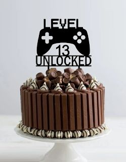 Cake Gamer Birthday, Level Up Birthday Cake, Boys 16th Birthday Cake, Gamer Cake Topper, Nintendo Cake, Pastel Gamer, Gamer Cake, Boy Birthday Party Ideas, Teenager Party