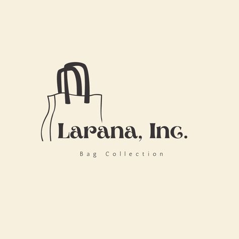 Cream Modern Minimalist Professional Bag Online Shop Logo Purse Logo Design Ideas, Bag Shop Name Ideas, Logo For Bags Brand, Bags Logo Design Ideas, Logo For Online Shop, Shopping Bag Logo, Online Shop Logo, Edit Tools, Creative Logo Design Art