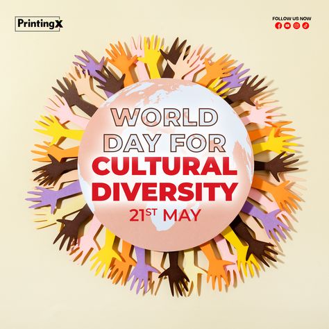 🌍🎉 Celebrating World Cultural Diversity Day! Society's strength lies in its diversity. 🌟 Various cultures offer unique perspectives, traditions, and values, sparking innovation and creativity. Embracing cultural diversity fosters social unity and harmony. 🤝❤️ #WorldCultureDay #celebratediveristy #printingx Culture Day, Celebrities, Instagram, Cultural Diversity, The Fosters, Quick Saves