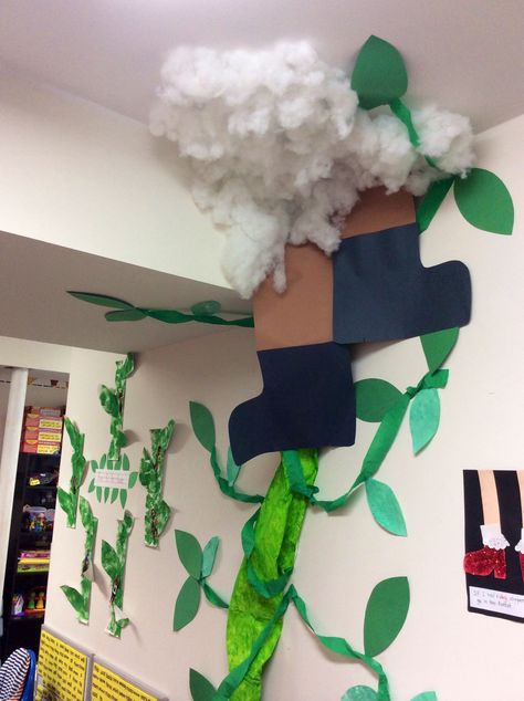 My Jack and the Beanstalk Giant Jack And The Beanstalk Giant, Plant Classroom, Plants Classroom, Story Sack, Fairy Tale Theme, Jack And The Beanstalk, Drama Club, Girl Baby Shower Decorations, Library Ideas