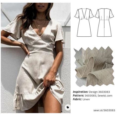 Casual Dresses Pattern, Short Slip Dress Pattern, Easy Beginner Dress Sewing Pattern, Contemporary Sewing Patterns, French Style Sewing Patterns, Easy Dresses To Sew For Women, Sewing Clothes Free Pattern, Cool Sewing Projects Clothing, Diy Sun Dress Pattern