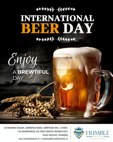 Beer 🍻 taste better when shared with your friends..  This international beer day, tag your beer buddy and head over to Humble Hotel to taste your favourite beer🥳  #internationalbeerday #internationalbeerday2020 #internationalbeerdaycelebration #internationalbeerdayeveryday #internationalbeerdaycelebrations National Drink Beer Day, Oktoberfest Woman, International Beer Day, National Beer Day, Beer Ad, Beer Day, Model Town, Draft Beer, Beer Tasting