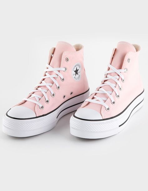 Converse Chuck Taylor All Star Lift Platform High Top Shoes High Top Converse For Women, Converse Woman Shoes, Coquette Nike Shoes, Cute But Cheap Shoes, Pink Nike Shoes Outfit Casual, Christmas Wishlist Shoes, Cute Shoes For Women Sneakers, Etsy Nike Shoes, Shoes For 10 Year Girl