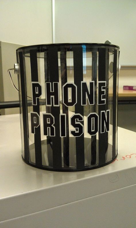 Confessions Of A Sunday School Teacher: The "Cell Jail" Hapkido, Business Classroom Decor, Cute Classroom Ideas Middle School, Youth Group Decor, Phone Prison, High School Classroom, Middle School Classroom, English Classroom, High School English