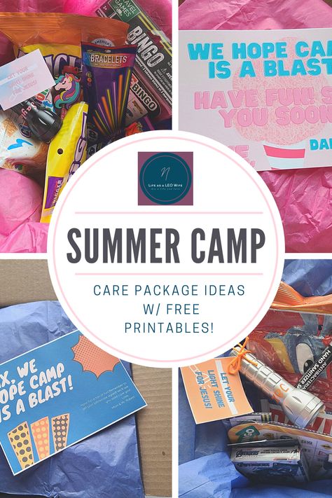 Summer Camp Goodie Bags, Overnight Camp Care Package Ideas, Camp Mail For Kids, Summer Camp Bunk Ideas, Camp Gifts For Girls Care Packages, Summer Camp Gifts For Kids, Summer Camp Mail Ideas, Summer Camp Necessities, Camp Care Package Ideas For Boys