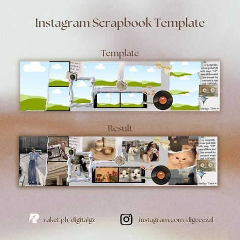 Instagram Scrapbook, Scrapbook Canvas, Watercolor Negative Painting, Photobook Layout, Scrapbook Template, Photography Editing Apps, Vintage Instagram, Instagram Collage, Canvas Learning