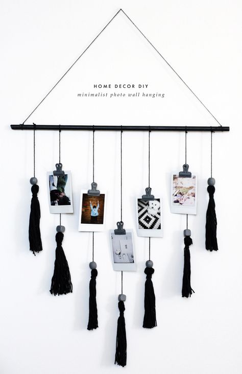 fashionlush, black & white home decor, diy wall hanging Reka Bentuk Dalaman, Dekorasi Bohemia, Minimalist Dekor, Diy Dekor, Diy Hanging Shelves, Dekor Diy, Diy Casa, Room Decor Diy, Wall Hanging Diy