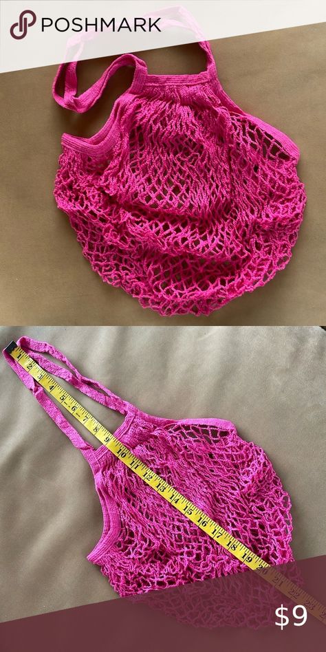 French Crochet Market Bag Long Handle Tote Hot Pink, French Crochet, Crochet Market, Crochet Market Bag, Colour List, Market Bag, Long Handles, Other Colors, Free People