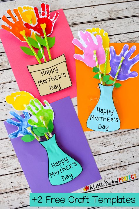 Handprint Flower, Mothers Day Flower Pot, Mothers Day Crafts Preschool, Mothers Day Cards Craft, Fall Paper Crafts, Girls Crafts, Prek Crafts, Easy Mother's Day Crafts, Diy Mother's Day Crafts