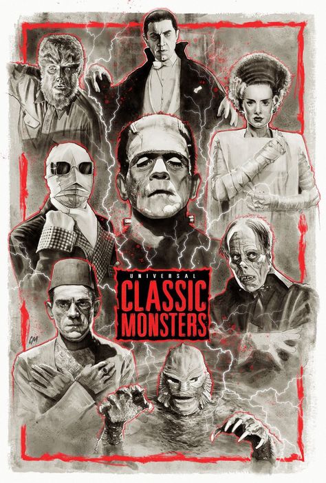 Universal Monsters Art, Horror Poster, Classic Monster Movies, Horror Vintage, Horror Movie Icons, Horror Artwork, Retro Horror, Horror Monsters, Classic Movie Posters