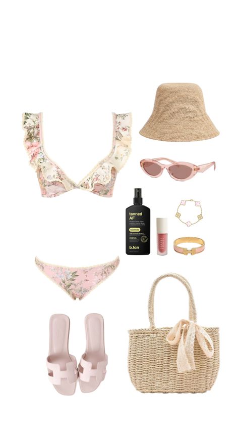 Beach, summer, Prada, bikini, pink Outfit Summer, Aesthetic Chanel, Outfit Inspo Beach, Beach Outfit Summer, Preppy Beach, Dress Ootd, Outfit Aesthetic, Beach Outfit, Summer Dress