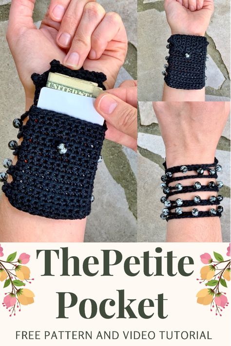The Petite Pocket Wrist Wallet — Day's Crochet & Knit Crochet Wallet, Mode Crochet, Crochet Simple, Aesthetic Crochet, Wrist Wallet, Crochet Gratis, Clothes Aesthetic, Clothes Summer, Diy Crochet Projects