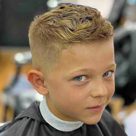 High School Boys Haircuts 2024, Thick Boy Hair Cuts, Hair Cuts For 5 Year Boy, Older Boy Haircut, Boys Buzz Cut Kids Fade, Front Cowlick Hairstyles For Boys, Boys Shaved Haircut, Boys Haircut With Cowlick, Boys Haircut Faux Hawk