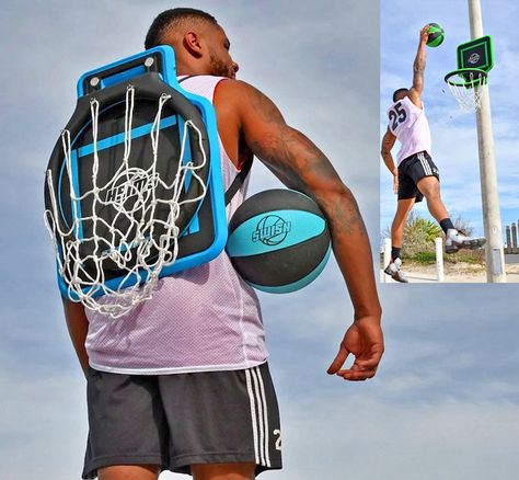 Sometime you just have to play ball, even when the courts already filled up. This unique portable basketball hoop lets you play hoops practically anywhere. It folds down completely flat so you can whe... Basketball Hoop Diy, Diy Basketball Hoop, Swimming Pools Backyard Inground, Basketball Tutorial, Wood Toys Diy, Basketball Toys, Diy Basketball, Basketball Backpack, Portable Basketball Hoop