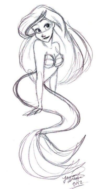 Ariel Ariel Drawing, Mermaid Sketch, Image Princesse Disney, Disney Drawings Sketches, Mermaid Drawings, Disney Art Drawings, Disney Sketches, Pinturas Disney, Book Art Drawings