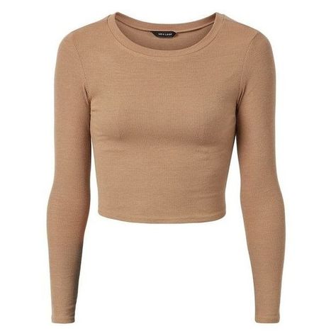 Camel Ribbed Long Sleeve Crop Top ❤ liked on Polyvore featuring tops, crop top, cut-out crop tops, beige top, ribbed top and camel top Beige Crop Top, Extra Long Sleeve Sweater, Camel Shirt, Beige Crop Tops, Crop Top Long Sleeve, Cropped Shirts, Ribbed Shirt, Rib Top, Beige Top