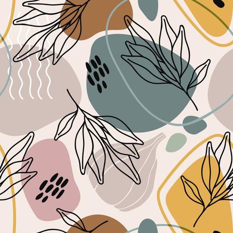 Contemporary boho seamless pattern | Premium Vector #Freepik #vector #flower #watercolor #food #floral Boho Pattern Design, Abstract Organic Shapes, Botanical Fabric, Digital Pattern Design, Boho Texture, Doodle Background, Print Design Art, Contemporary Boho, Organic Pattern