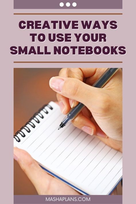 What To Write In A Mini Notebook, Small Notebook Ideas Journals, What To Do In Small Diary, Pocket Notebook Uses, Small Book Ideas, Creative Things To Do In Diary, Plan Notebook Ideas, Mini Notebooks Journal, What To Put In Notebooks