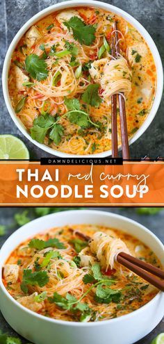 Thai Takeout, Red Curry Noodle Soup, Soup Spicy, Bread Easy, Curry Soup, Pasta Food, Vegetarian Cake, Food Chocolate, Health Dinner