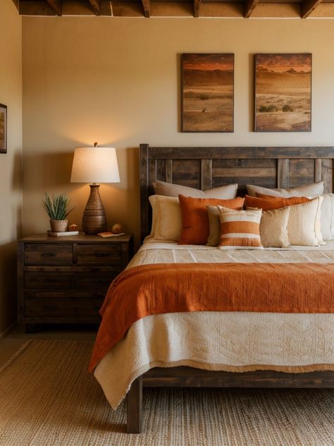 Rustic Southwestern Bedroom Decor for Desert Charm - Bedroom Inspo Sedona Bedroom Decor, Southwest Guest Bedroom, Southwest Bedrooms, Southwest Decor Bedroom, Southwest Bedroom Ideas, Southwest Inspired Bedroom, Modern Southwest Bedroom, Southwestern Style Bedroom, Southwestern Bedroom Decor