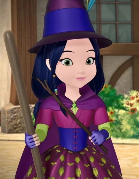 Disney Junior Cartoons, Disney Sofia The First, Sofia The First Lucinda, Lucinda Sofia The First, Sofia The First Cartoon, Disney Junior Characters, Sofia The First Characters, Village Kids, Cartoon Witch