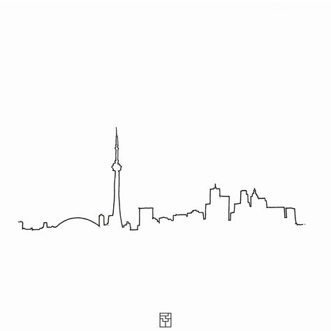 Toronto Tattoo Ideas Canada, Toronto Skyline Silhouette, Toronto Skyline Drawing, Toronto Tattoo Ideas, Toronto Skyline Tattoo, Canada Tattoo Ideas, Toronto Drawing, Canada Drawing, Canada Tattoos